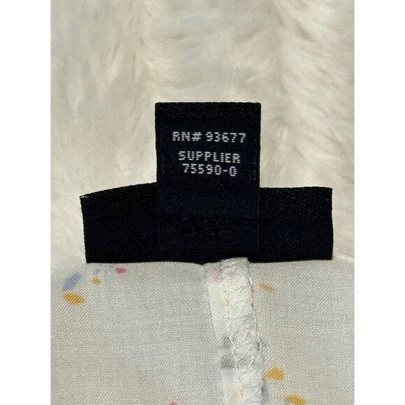 a.n.a A New Approach Ruffled White Paisley Blouse 100% Rayon Women's Size Medium - Picture 14 of 15